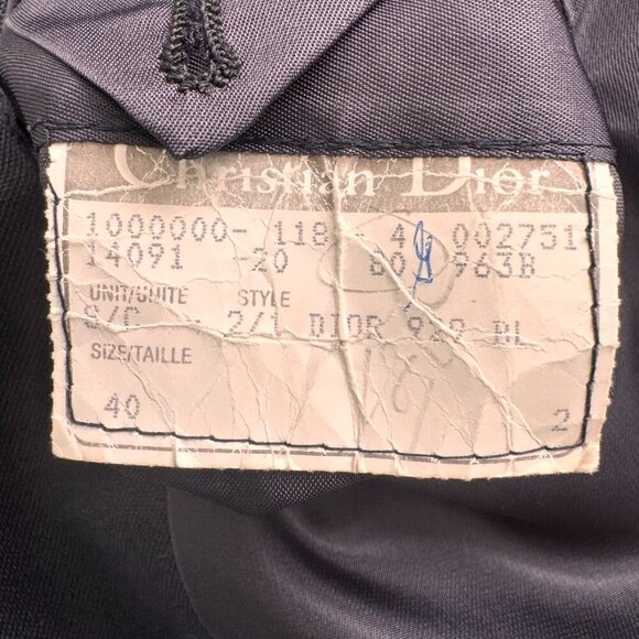 Vintage Christian Dior Monsieur Wool/Mohair Sport Coat Blazer Navy - Picture 4 of 12